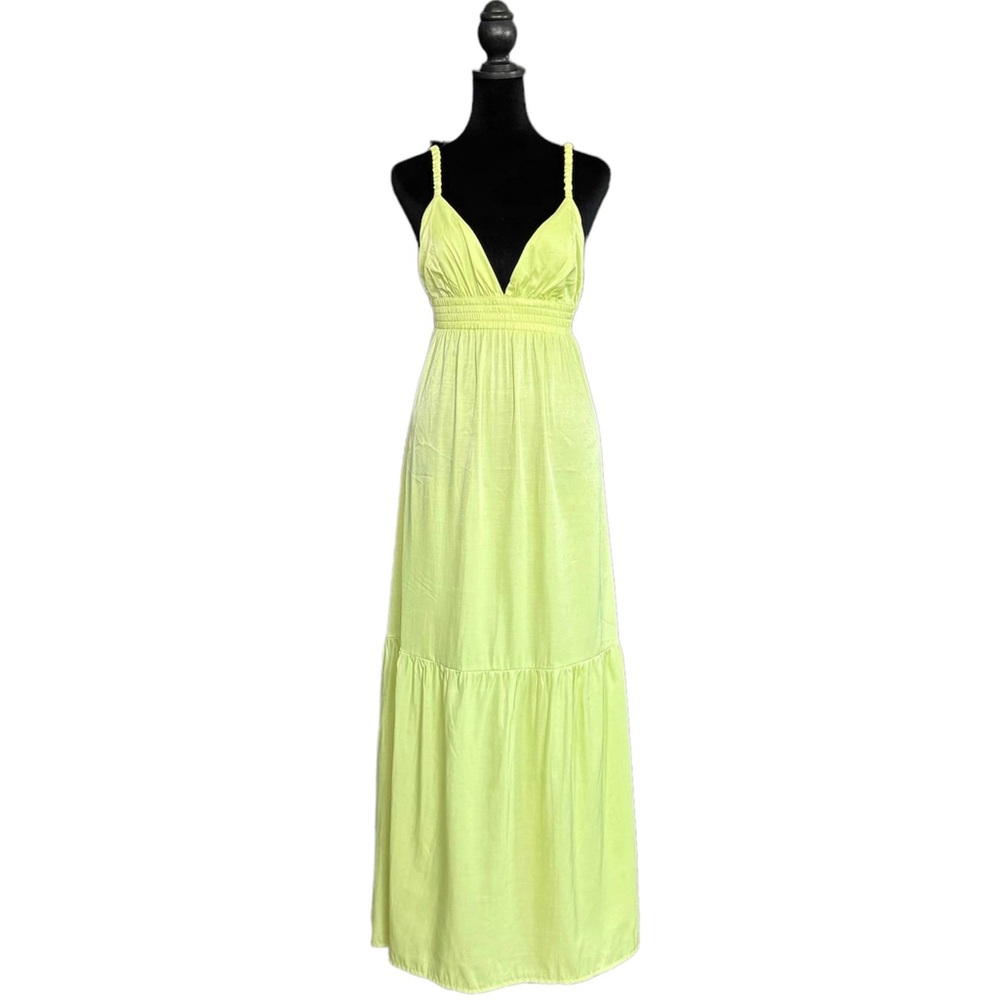 Forever 21 Neon Lime Spaghetti Strap Maxi Dress